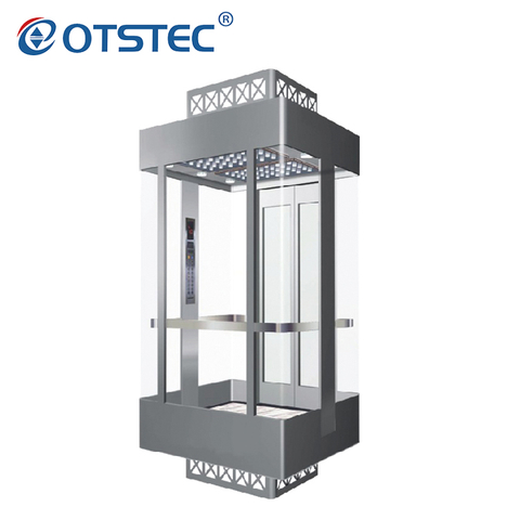 OTSTEC Glass Elevators High Quality Full Glass Sightseeing Panoramic Elevator